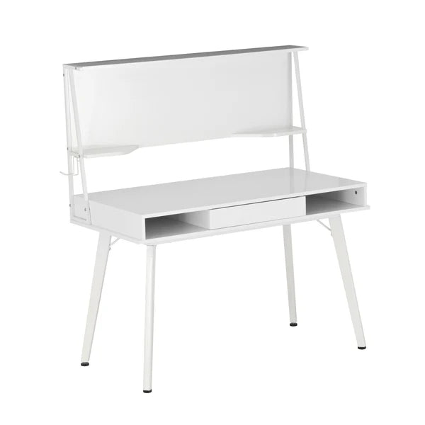 Techni Mobili Study Computer Desk with Storage & Magnetic Dry Erase White Board, White RTA-4820D-WHT