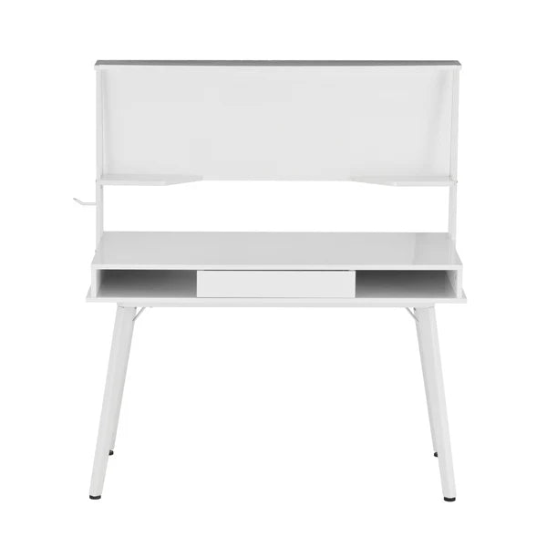 Techni Mobili Study Computer Desk with Storage & Magnetic Dry Erase White Board, White RTA-4820D-WHT