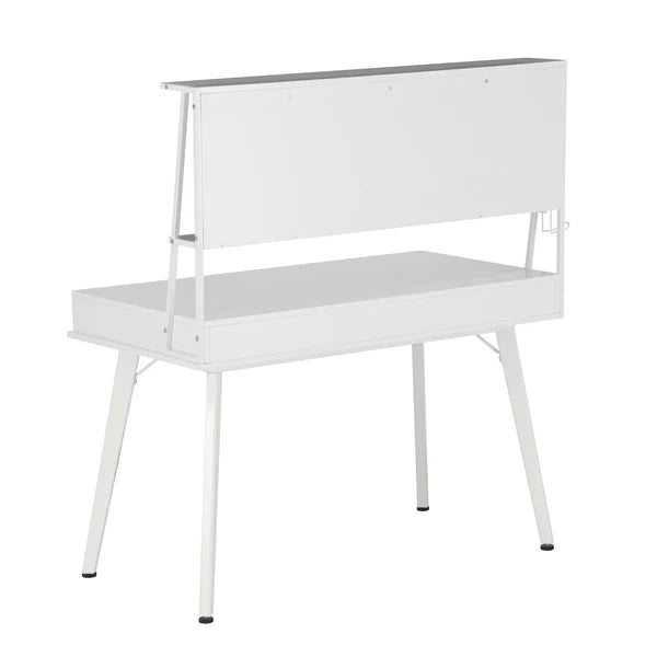 Techni Mobili Study Computer Desk with Storage & Magnetic Dry Erase White Board, White RTA-4820D-WHT