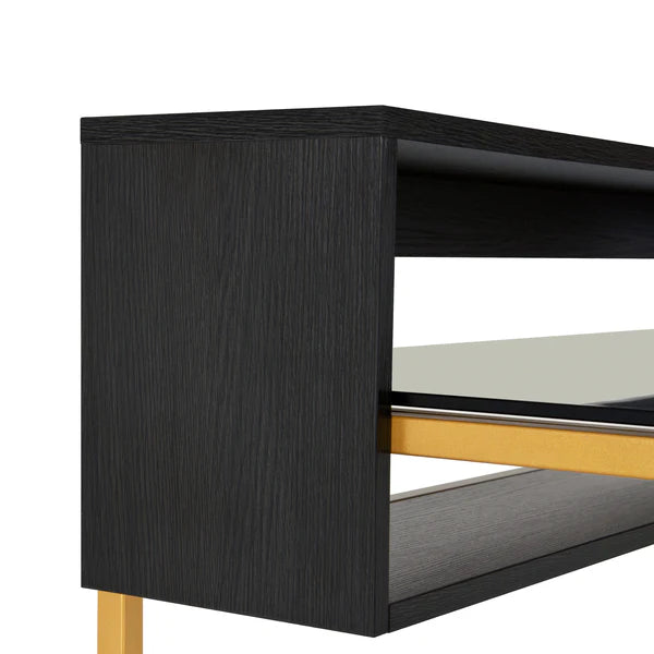 Techni Mobili Home Office Writing Desk with riser, Gold RTA-4833D-GLD