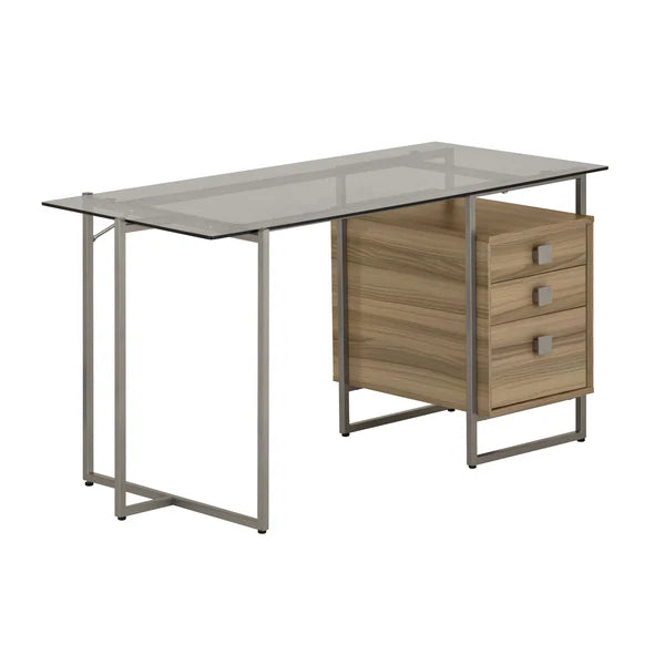 Techni Mobili Oak Computer Desk with Storage RTA-4837D-OAK