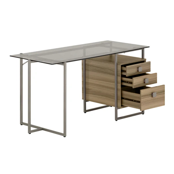 Techni Mobili Oak Computer Desk with Storage RTA-4837D-OAK