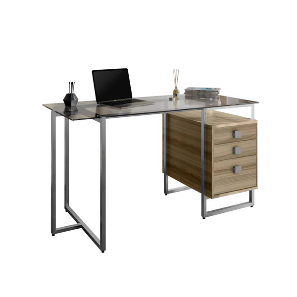 Techni Mobili Oak Computer Desk with Storage RTA-4837D-OAK