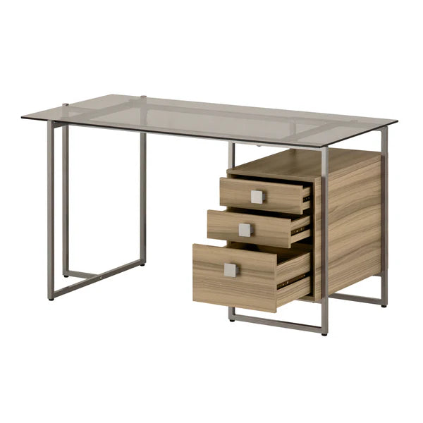 Techni Mobili Oak Computer Desk with Storage RTA-4837D-OAK