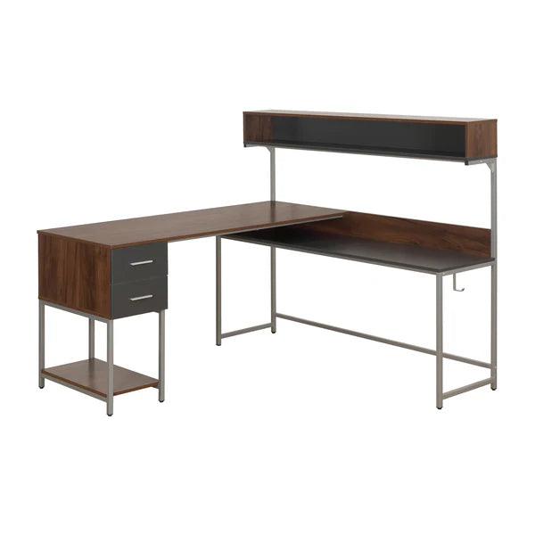 Techni Mobili L-Shape Desk with Hutch and Storage