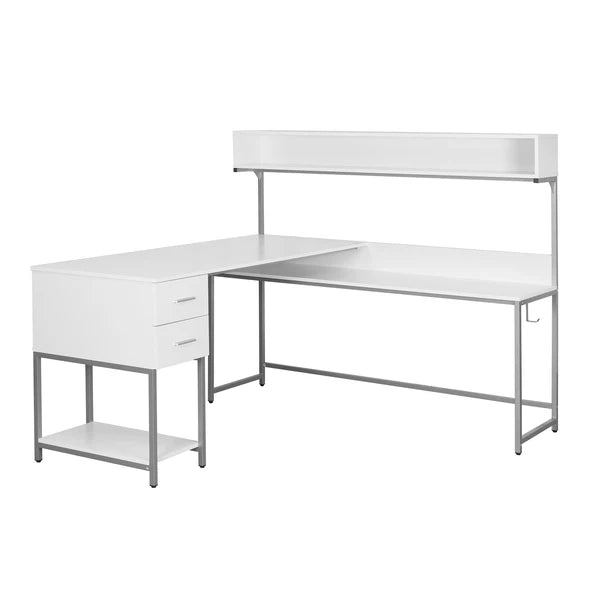 Techni Mobili L-Shape Desk with Hutch and Storage