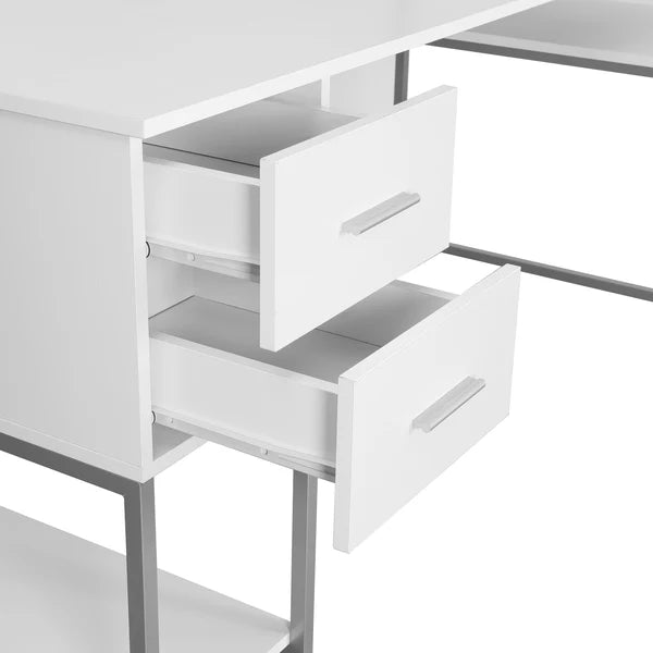 Techni Mobili L-Shape Desk with Hutch and Storage