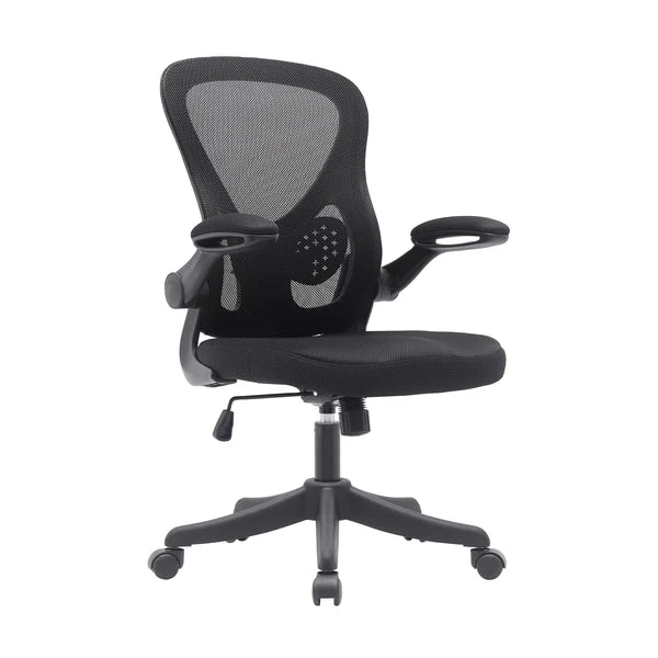 Techni Mobili Mesh Task Office Chair with Flip-Up Arms, Black RTA-8050-BK