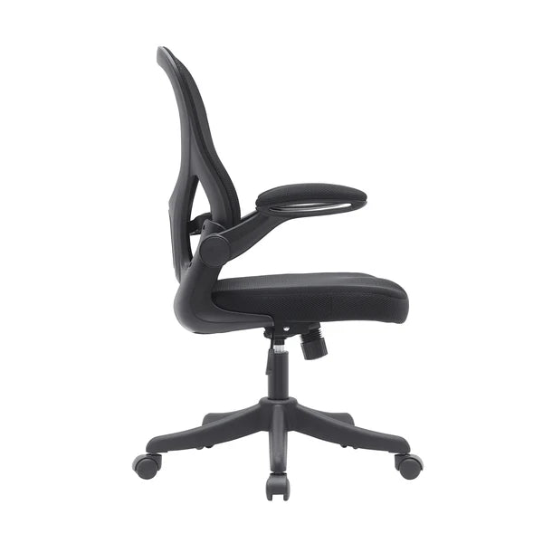 Techni Mobili Mesh Task Office Chair with Flip-Up Arms, Black RTA-8050-BK