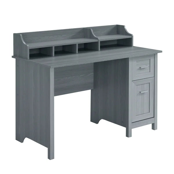 Techni Mobili Classic Office Desk with Storage, Grey RTA-8411-GRY