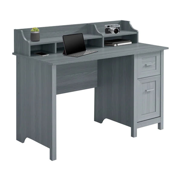 Techni Mobili Classic Office Desk with Storage, Grey RTA-8411-GRY