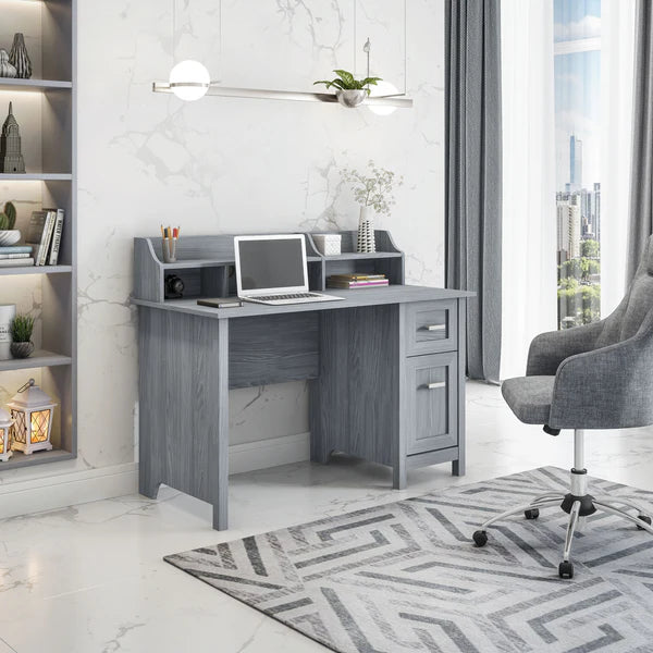 Techni Mobili Classic Office Desk with Storage, Grey RTA-8411-GRY