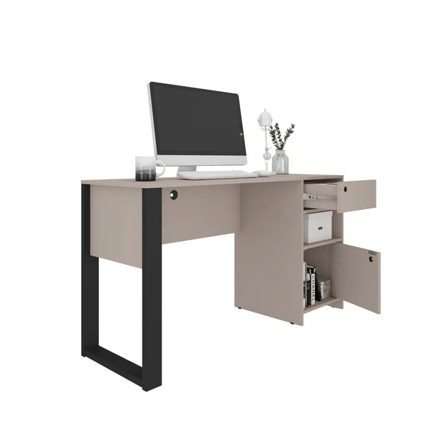 Techni Mobili Modern Style Industrial Writing Desk with Storage, Grey RTA-954D-GRY
