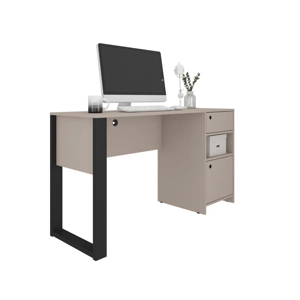 Techni Mobili Modern Style Industrial Writing Desk with Storage, Grey RTA-954D-GRY