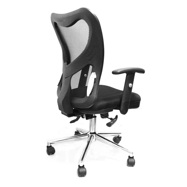 Techni Mobili High Back Mesh Office Chair With Chrome Base, Black RTA-0098M-BK