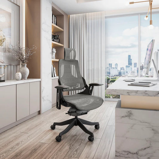 Techni Mobili LUX Ergonomic Executive Chair, Grey RTA-1818C-GRY