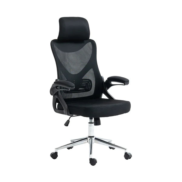 Techni Mobili Essential Ergonomic Office Chair with Headrest & Lumbar Support, Black RTA-3263C-BK