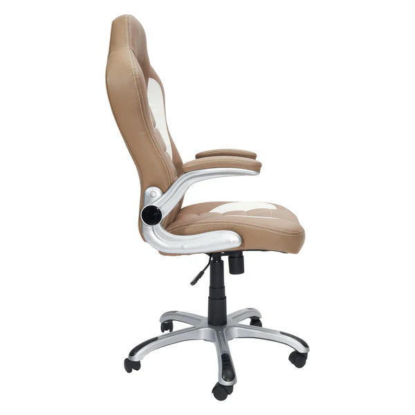 Techni Mobili High Back Executive Sport Race Office Chair with Flip-Up Arms, Camel RTA-3527-CM