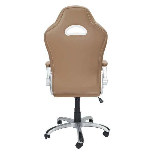 Techni Mobili High Back Executive Sport Race Office Chair with Flip-Up Arms, Camel RTA-3527-CM