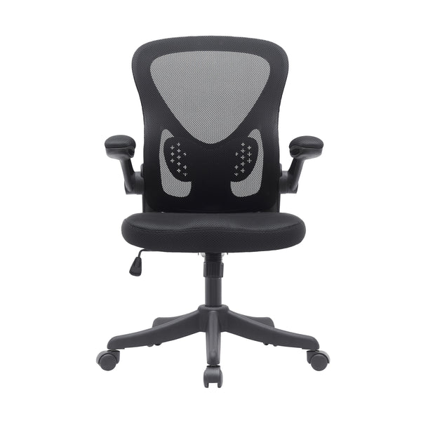 Techni Mobili Mesh Task Office Chair with Flip-Up Arms, Black RTA-8050-BK